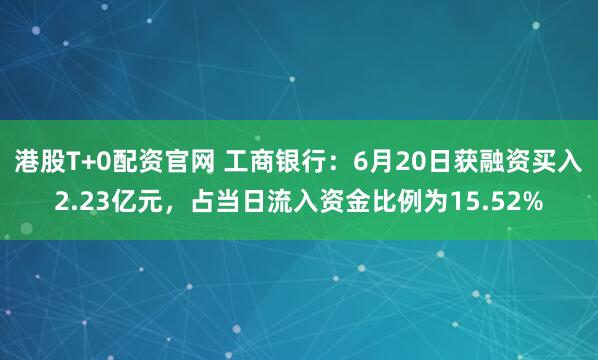 港股T+0配资官网 工商银行：6月20日获融资买入2.23亿元，占当日流入资金比例为15.52%